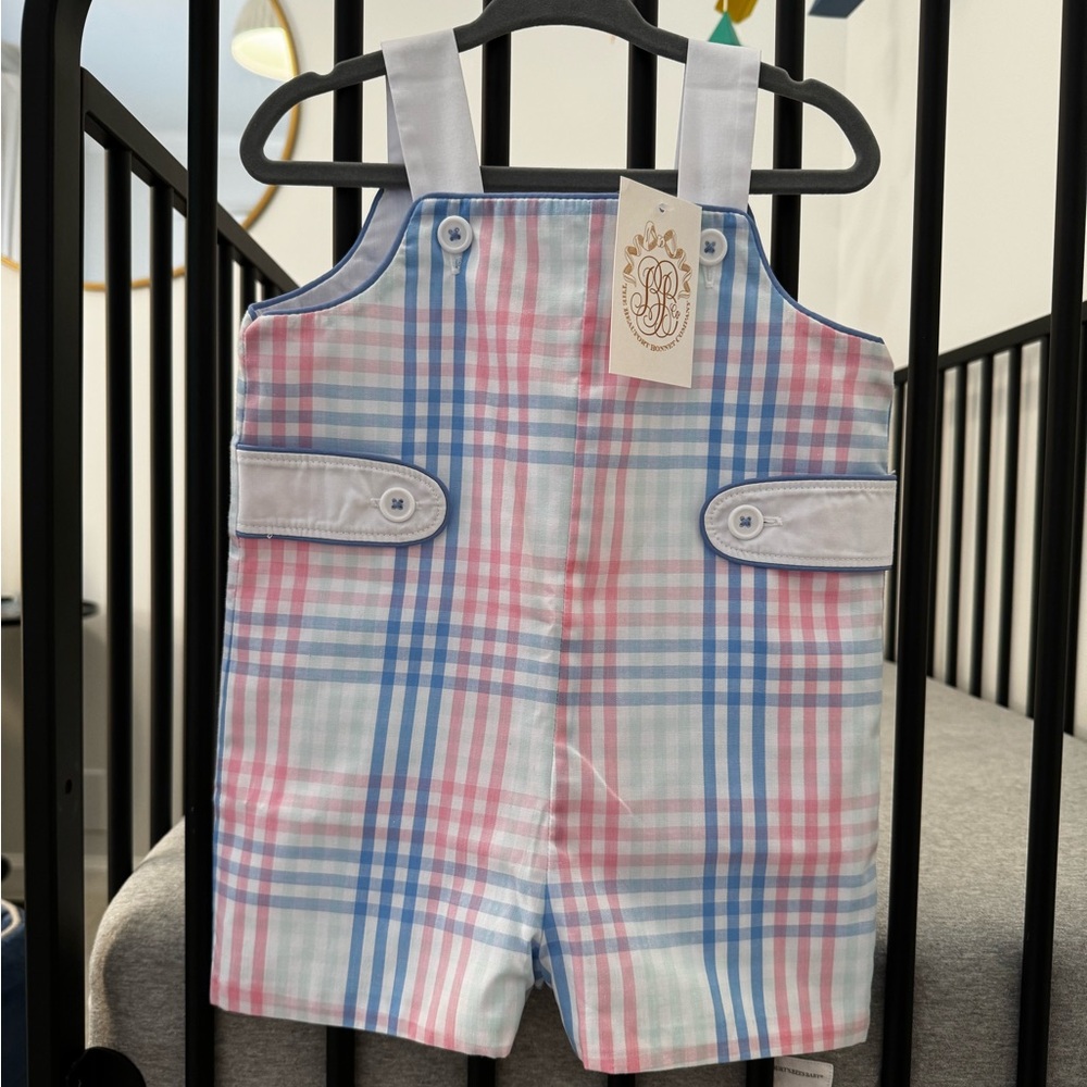 NWT Beaufort Bonnet Company Teddy’s Tab Jon Jon in Spring Party Plaid